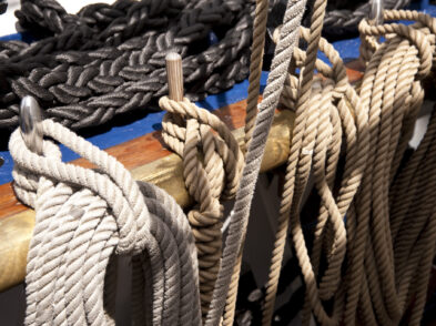 Sailing ship different types of Rope
