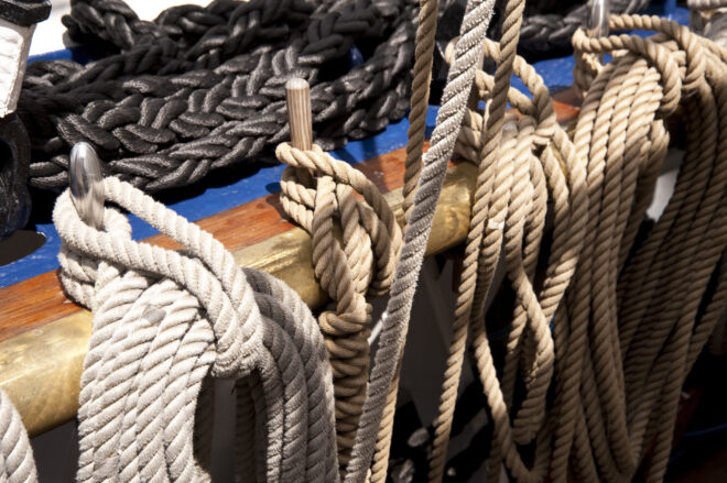 Sailing ship different types of Rope