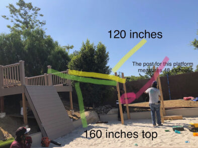 Specific space with measurements for ropes on deck
