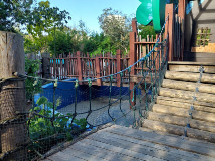 Rope for a bridge at a park crossing